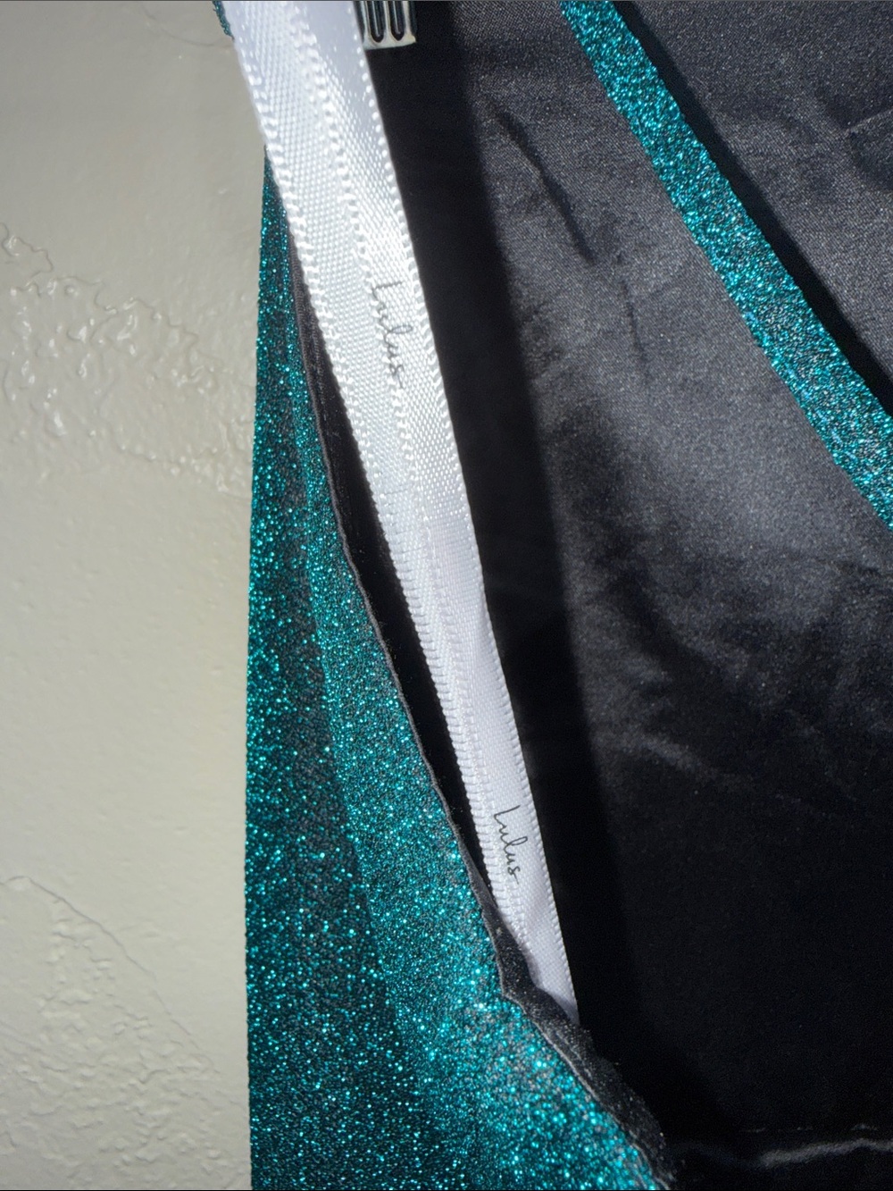 Lulus Party Era Emerald Sparkly Lace-Up Pleated Skater Dress Size XL Cocktail - Picture 9 of 15